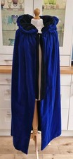 Opera theatre cloak cape reversible black electric blue velvet goth cosplay