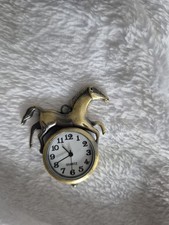Metal Bronze Toned Horse Clock