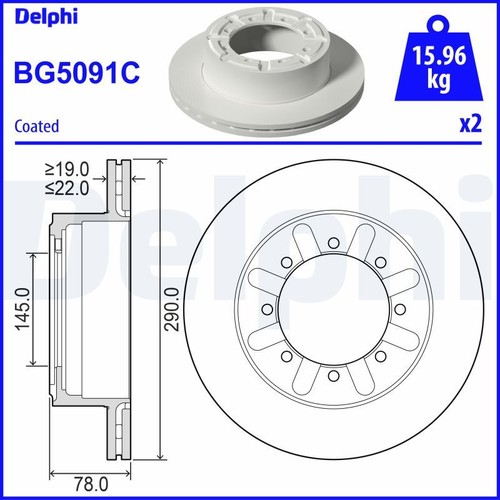 Rear brake disc delphi - x2,