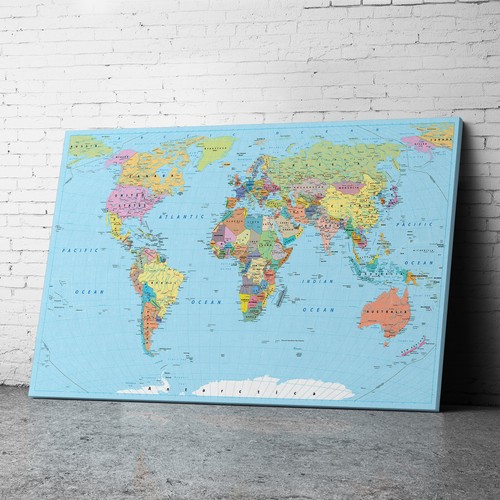 Large framed blue - blue, map