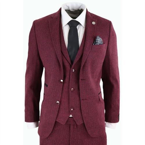 Mens wool piece suit - suit, tweed