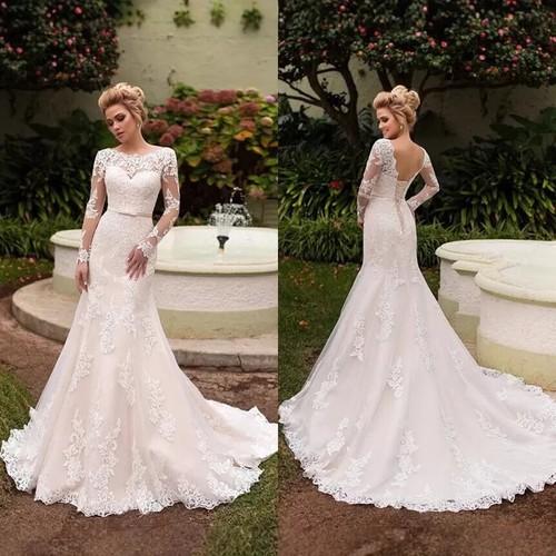 Mermaid lace wedding dresses - lace,