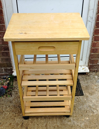 Wood kitchen trolley - trolley, on