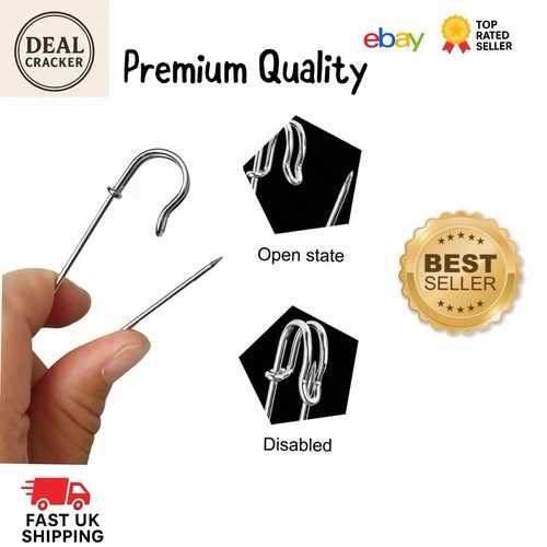 Silver safety pins extra large - safety,