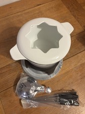 Cast Iron Enamel Fondue Set In