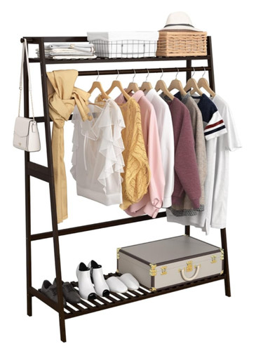 Bamboo rack wooden wardrobe - bamboo,