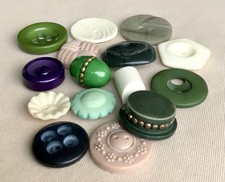 Vintage Unusual Mixed Colours & Designs, Art Deco, Buttons, 18-28mm, Lot #V2