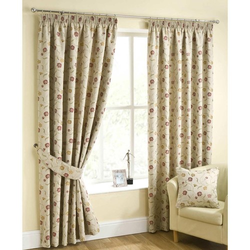 Cream pencil pleat jacquard - cream,