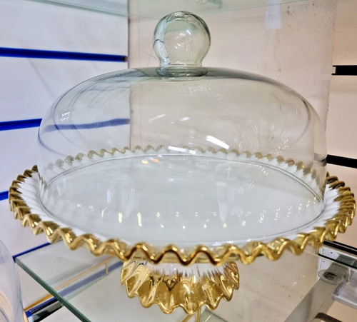 Ceramic cake stand clear - cake, w/clear