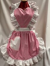 HANDMADE RETRO VINTAGE 50s STYLE FULL APRON with HEART SHAPED TOP & POCKET