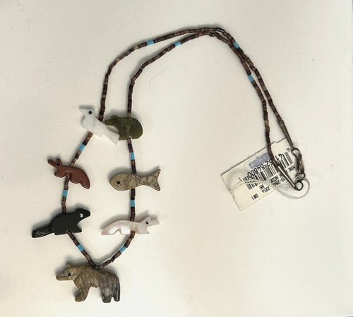 Vintage zuni fetish necklace - zuni,