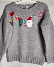 Girls grey Christmas Jumper -