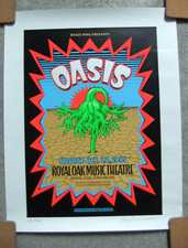 OASIS...RARE USA TOUR  POSTER...1995...LIMITED,NUMBERED & SIGNED...GARY GRIMSHAW