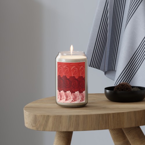 Red rose gradient candle soy - red,