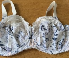 Good Condition Fantasie Pretty Non Padded Underwired Bra White Floral 32FF