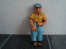 Vintage Toy Rubber Tractor Driver/Farmer 8.5cm Tall