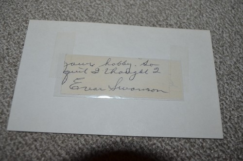 Evar swanson signed cut - swanson, on