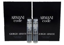 2x ARMANI CODE Eau de Toilette Mens EDT (2x 1.2ml Sample Spray) Mini Giorgio