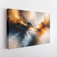 Large Blue Gold Amber Abstract