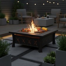 Large Fire Pit Table Metal