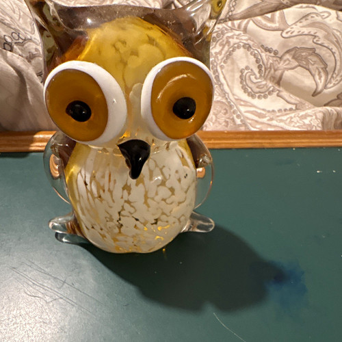 Glass crystal owl ornament - owl,