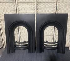 Pair Early Victorian Cast Iron Fire inserts , 🚚 DELIVERY £20/ £60 Most Uk
