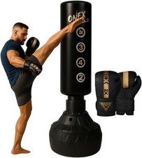 Free Standing Heavy Duty Punch Bag Adult Boxing Gloves MMA Marital Arts Training