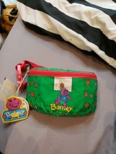 New Vintage Barney Bag Dinosaur 1992 Lyons Group Vinyl Tote Duffle Zippered