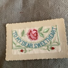 Ww1 Silk Postcard To my dear sweetheart  Unused