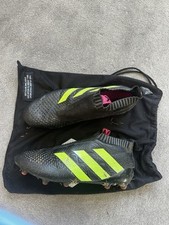 Adidas 16+ Pure Control FG/AG Football Boots Size UK 10.5 - Rare Black And Green