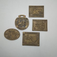 X5 Canal Boat Brass Wall Medal Plaque Bundle - 1000 Engine Rally Years 2001-2005