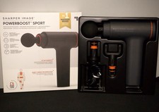 SHARPER IMAGE POWERBOOST SPORT - Message Gun Deep Tissue Massager Boxed