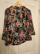 New Look Black Flowery Kimono