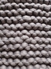 Chunky Grey Single Bed Runner Handknitted New