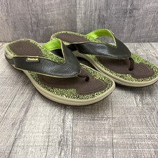 Reebok Easy Tone Women's Sz 11 Brown Casual Thong Flip Flop Slip On Sandal Shoes