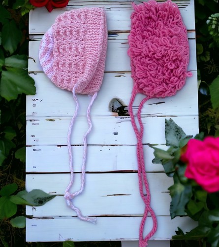 Baby girls bonnets hats x2 - girls, bonnets/hats