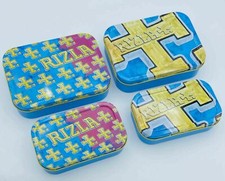 RAW BLACK RIZLA SWAN 1oz 2oz Metal Tin Rolling Paper Storage Stash Box