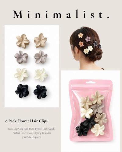 Mini pack flower clips - mini, 8