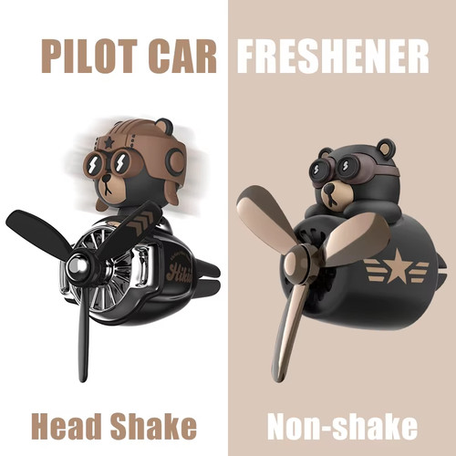 Rotating airplane pilot - pilot, bear