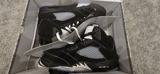 Jordan 5 Retro Black White Metallic Silver Fire Red UK Size 12