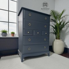 Stag Minstrel Tallboy - Navy Blue Chest Of Drawers
