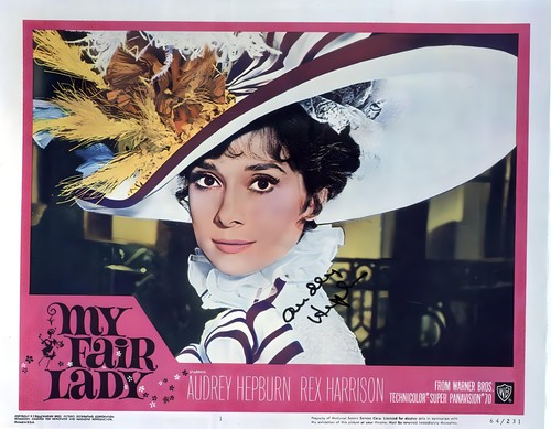 Audrey hepburn signed lobby - hepburn,