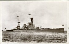 HMS Renown (1916) WWI WWII Royal Navy battlecruiser postcard posted 1932