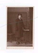 Vintage Photograph Named Woman C 1920s Smartly Dressed Lady Dark Clothing 