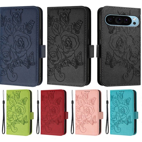 Leather rose wallet phone - leather, case
