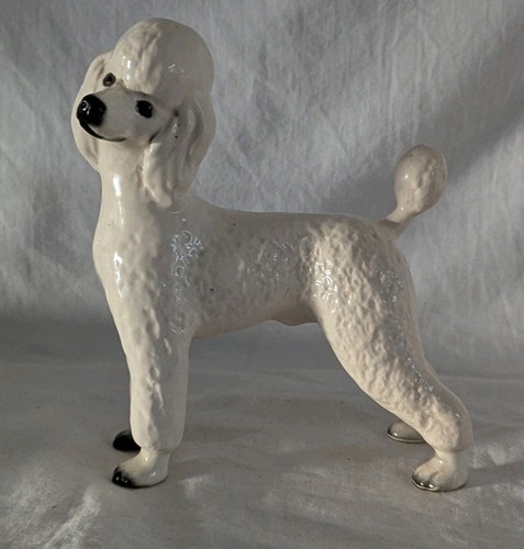 Large ceramic white poodle - ceramic, dog