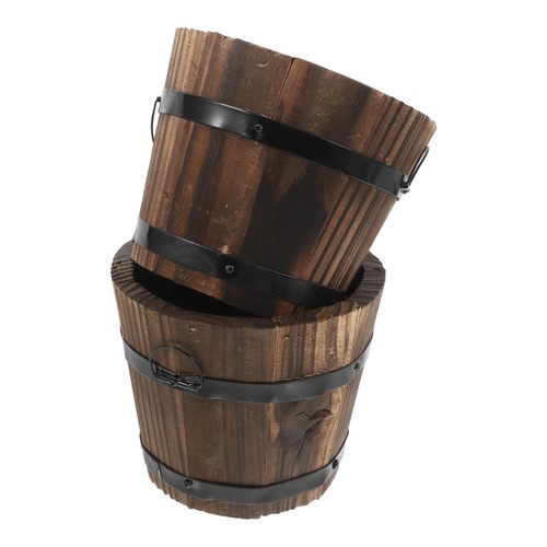 Pcs wooden bucket - 2, flowerpot