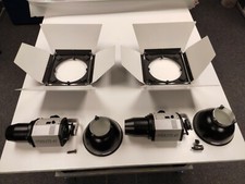 2x Bowens Prolite 41 Studio Lights + 2x Light Reflectors + 2x Barn Doors