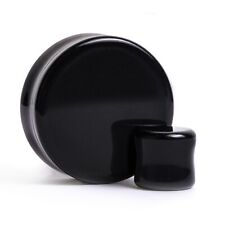 Black Glass Plug Ear Stretcher Pyrex Glass 6mm - 30mm
