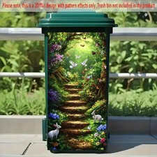 Wheelie Bin Sticker Forest Animals Rabbits Birds Flowers Stickers